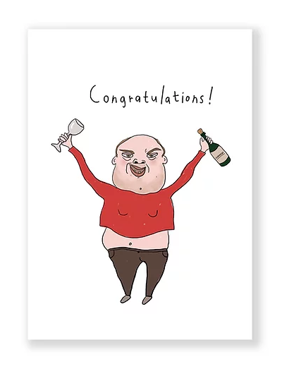 Congratulations Man - A6 kaartje dubbel