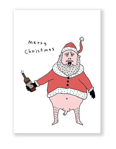 Merry Christmas from Drunk Santa - A6 kaartje dubbel
