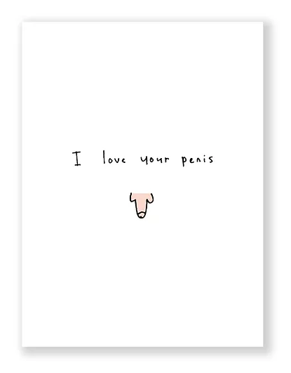 I love your penis: pink - A6 kaartje dubbel
