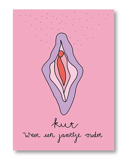 Kut, weer een jaartje ouder - A6 kaartje
