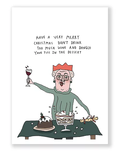 Merry Christmas with Tits in the Dessert - A6 kaartje dubbel